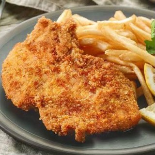 Schnitzel Chicken and Chips